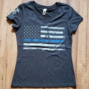 Thin Blue Line  V-Neck T-shirt